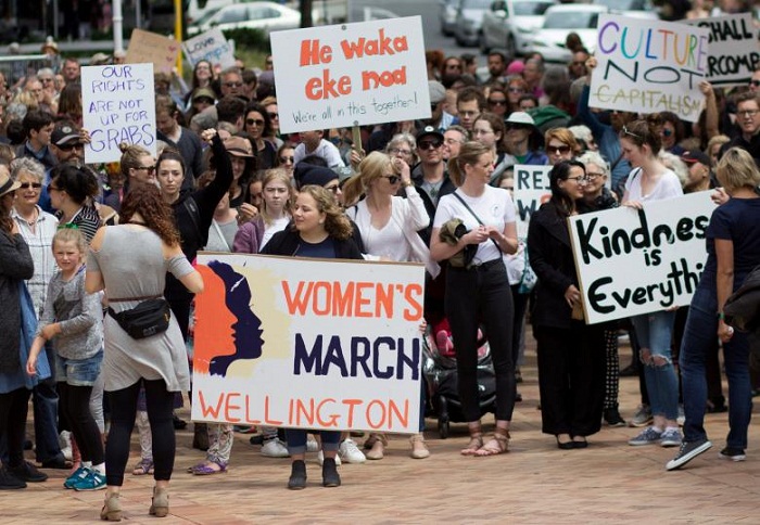 Thousands protest Trump as `sister marches` begin in Australia and New Zealand